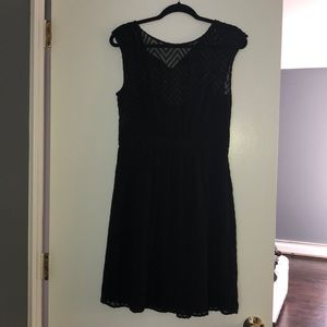 Jcrew black dress.  herringbone overlay.  Size 8